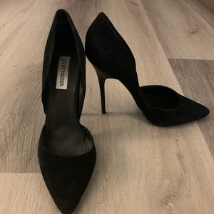 Steve Madden pointy toe heels black suede